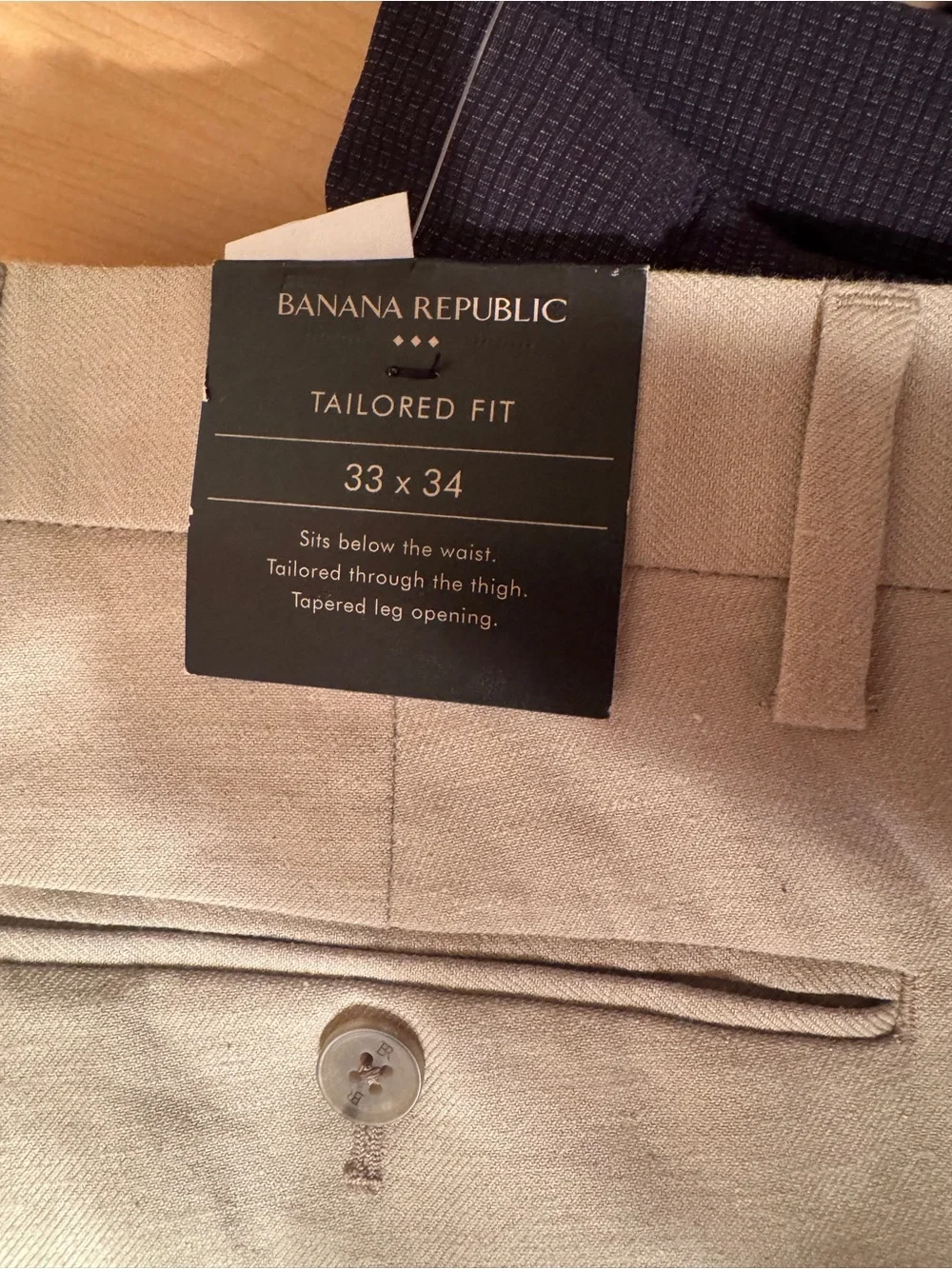 Banana Republic Linen Blend NEW Tailored Fit Khaki Dress Pants 33x34